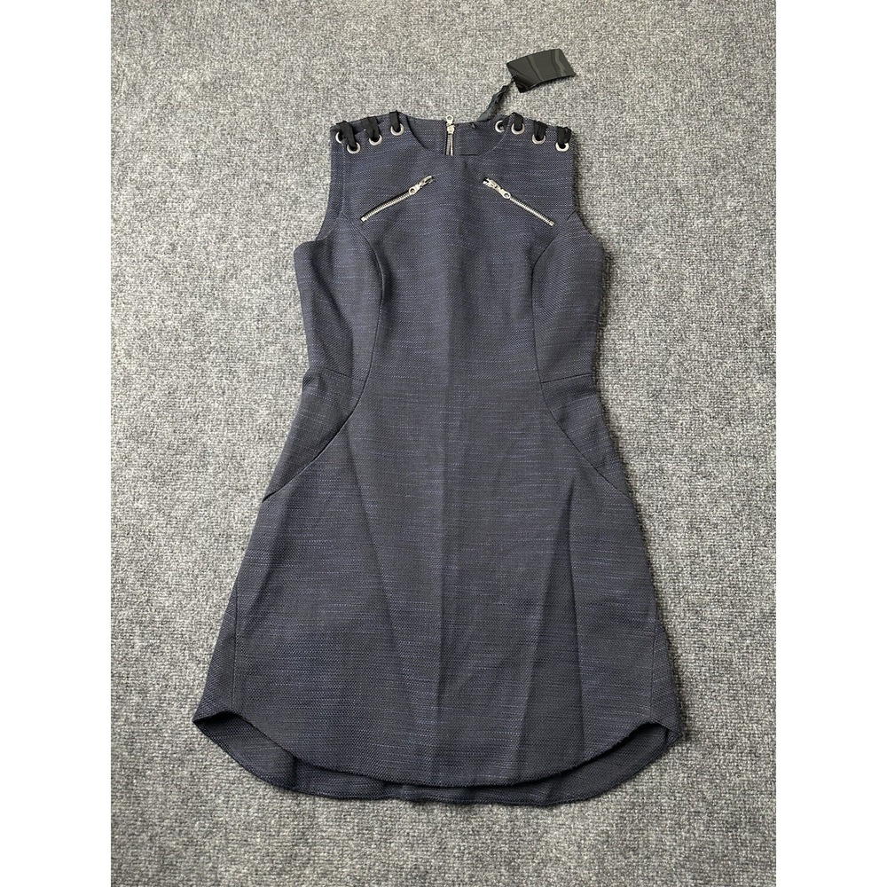 Womens NWT L.A.M.B. Zip Pocket Dress $157 MSRP Blue, Size US 2